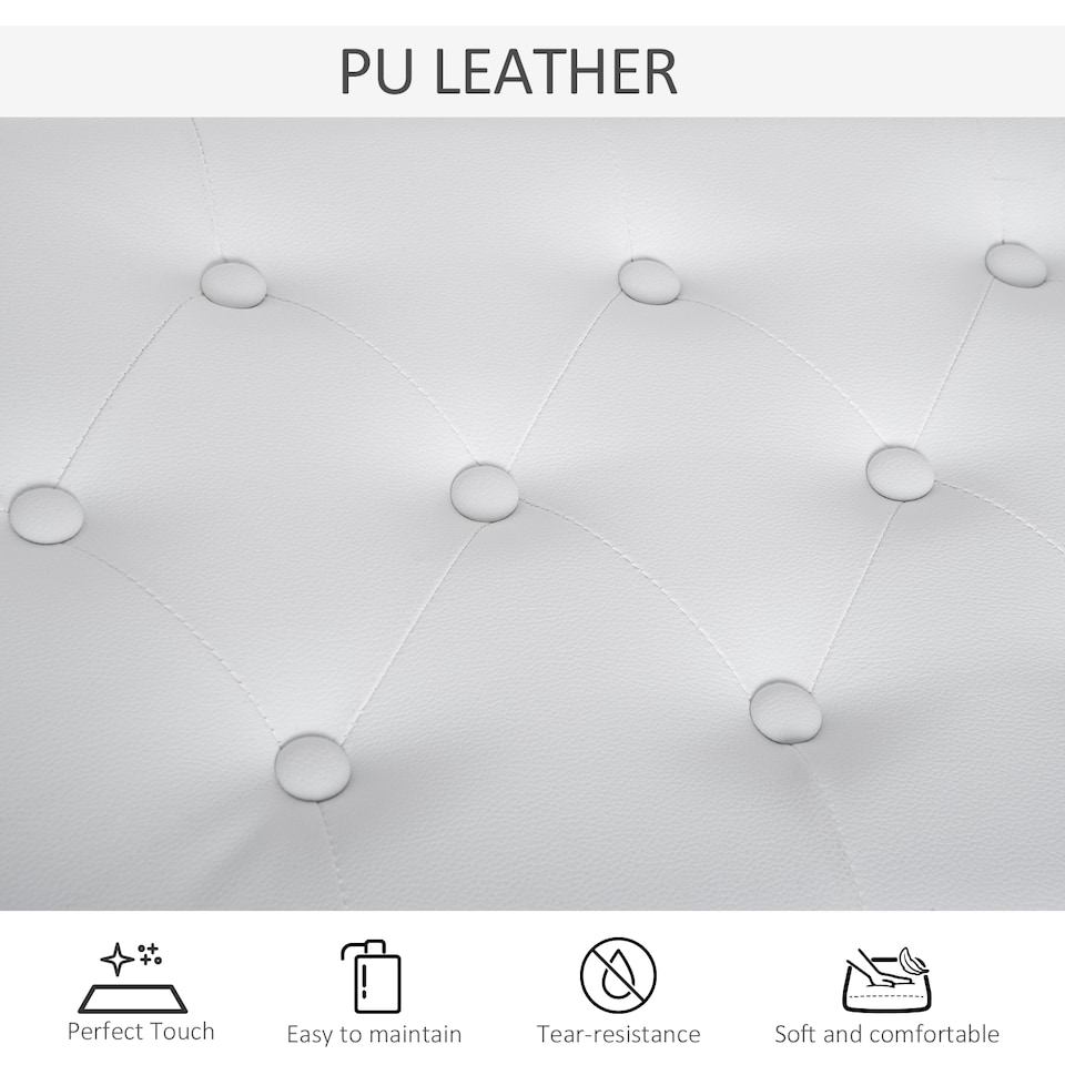 image 1 of HOMCOM Faux Leather Piano Stool Makeup Stool Bench Dressing Table Seat with Storage 76x36x50cm, White