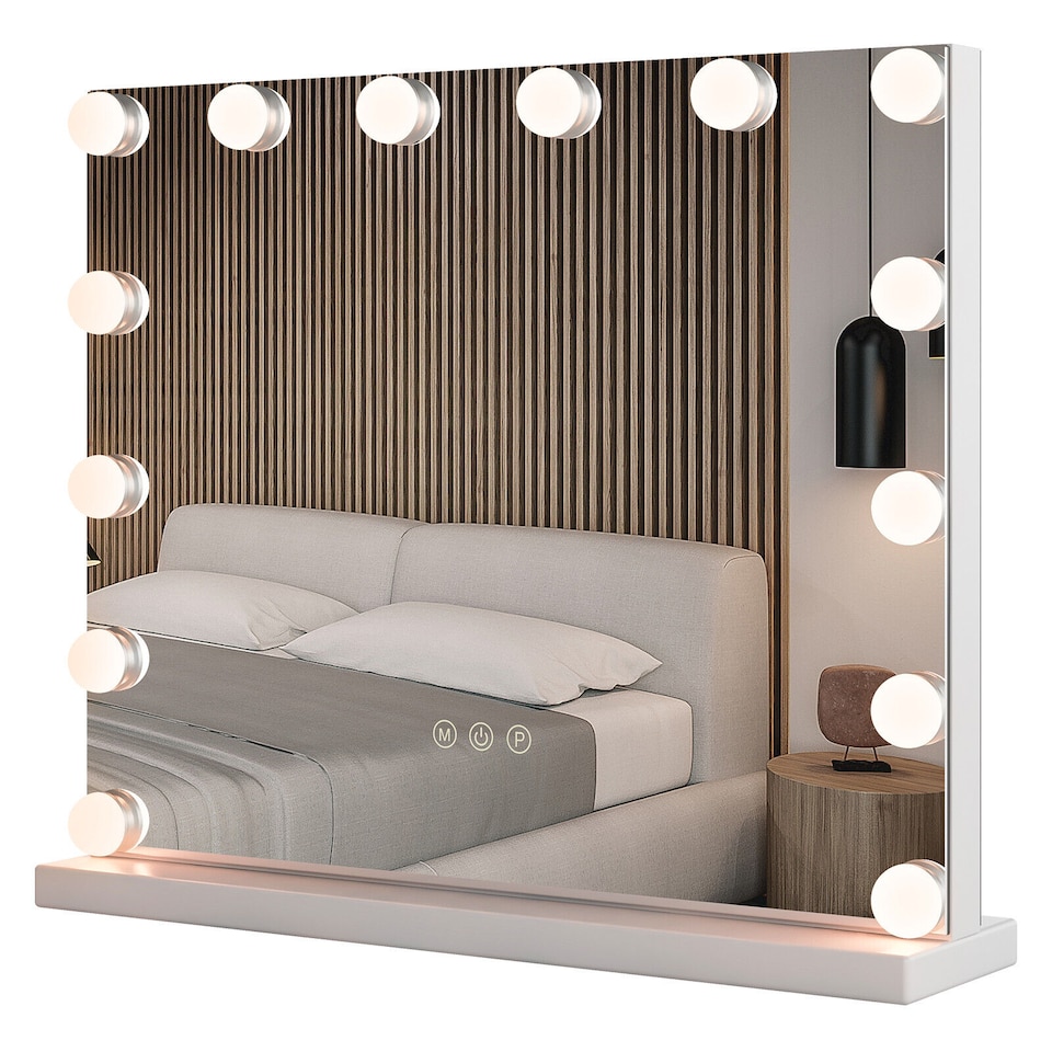 image 1 of COSTWAY Vanity Mirror Hollywood Makeup Mirror Lighted Vanity Mirror