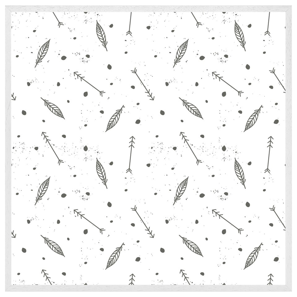 image 1 of Feathers and arrows in boho style (Picutre Frame) White | L