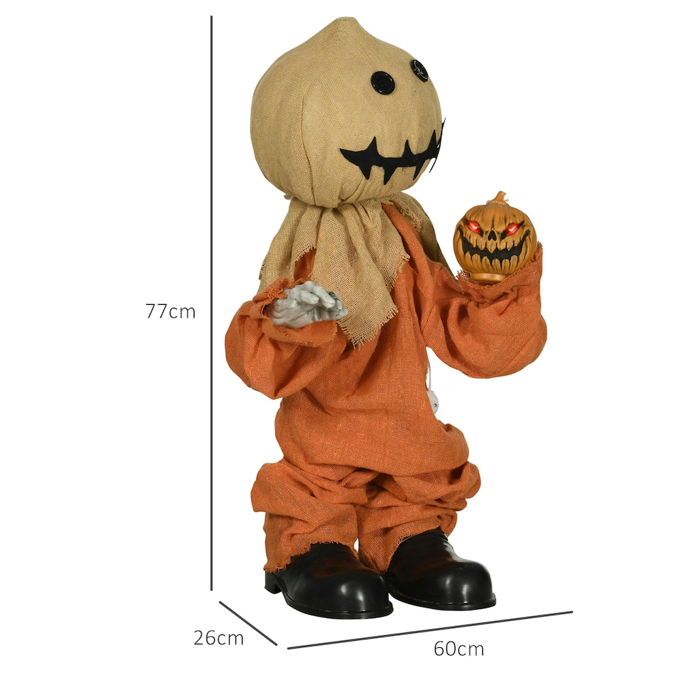 image 1 of HOMCOM 80cm Outdoor Halloween Witch Prop Decoration with Light Up Eyes