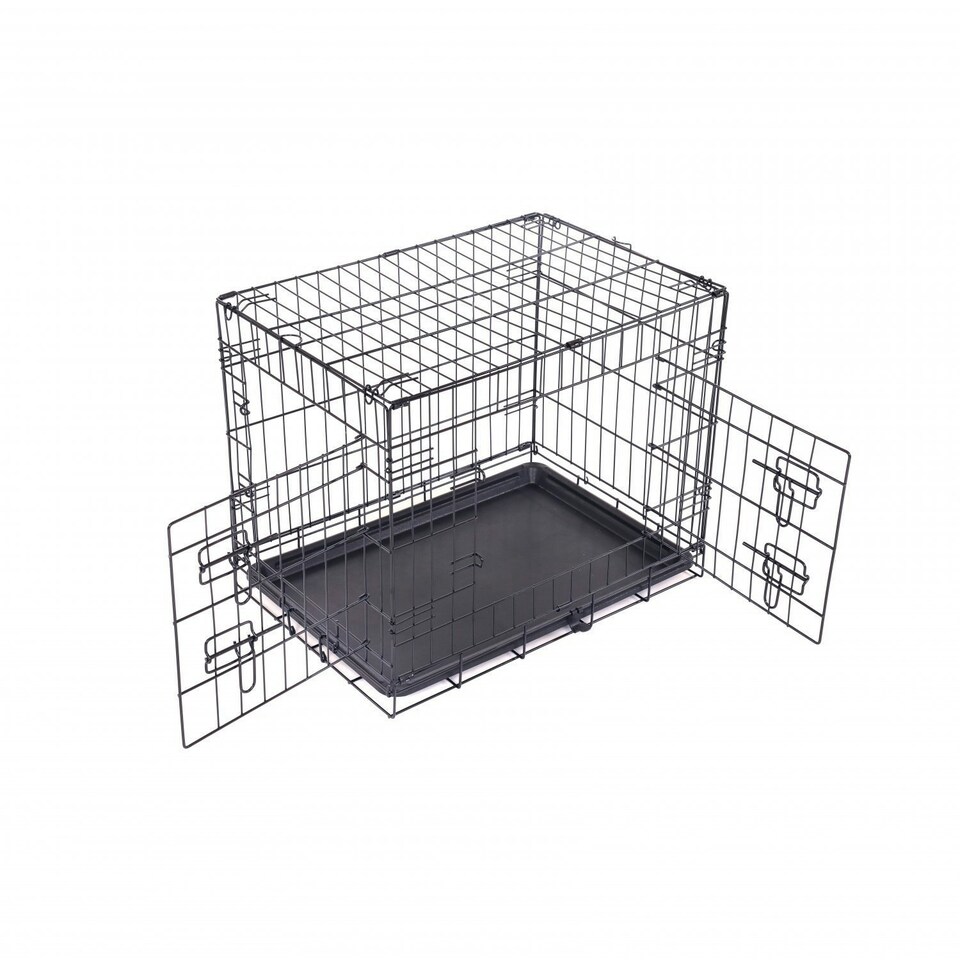 image 1 of Oypla 24" Folding Metal Dog Cage Puppy Transport Crate Pet Carrier