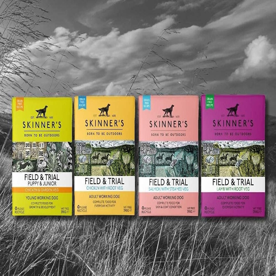 image 1 of Skinner's Field & Trial Salmon & Steamed Veg - Adult Wet Dog Food, Omega 3, 390g (Pack of 18)