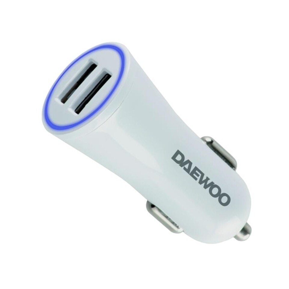 image 1 of Daewoo Double USB Car Charger - White - One Size