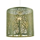 image 2 of Unique and Beautiful Olive Green Metal Forest Design Pendant Shade