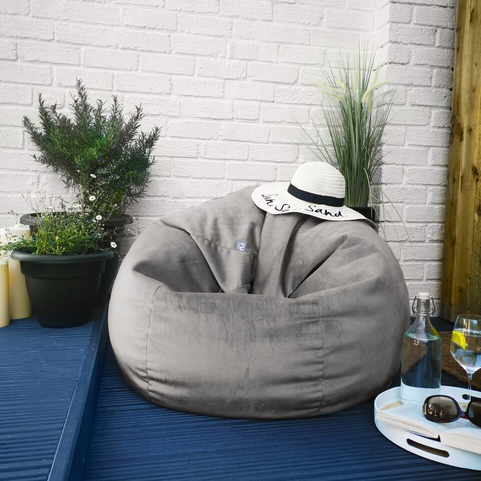 image 1 of rucomfy Indoor Adults Classic Slouchbag Bean Bag Chair - Velvet Seat