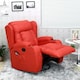 image 7 of Caesar Bonded Leather Recliner Rocking Swivel Heat & Massage Chair (Red)