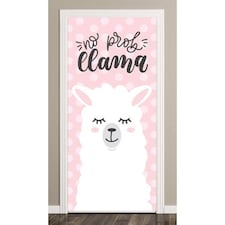 No Prob Llama Door Cover PVC Party Sign Decoration 66cm x 152cm
