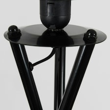 ValueLights Camden Black Tripod Floor Lamp Beige & Gold Shade Cream
