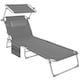 image 1 of Sun Lounger - foldable with sun canopy | Grey | grey | 1