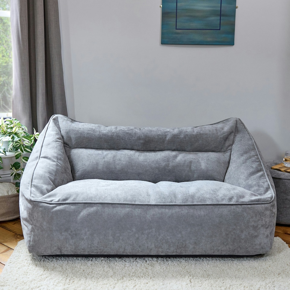 image 1 of icon Cecilia Bean Bag Sofa Grey Giant Chenille Bean Bag Chair Grey