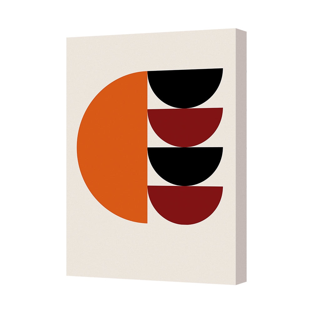 Abstract Geometric Canvas Wall Art Print Orange Half Circle