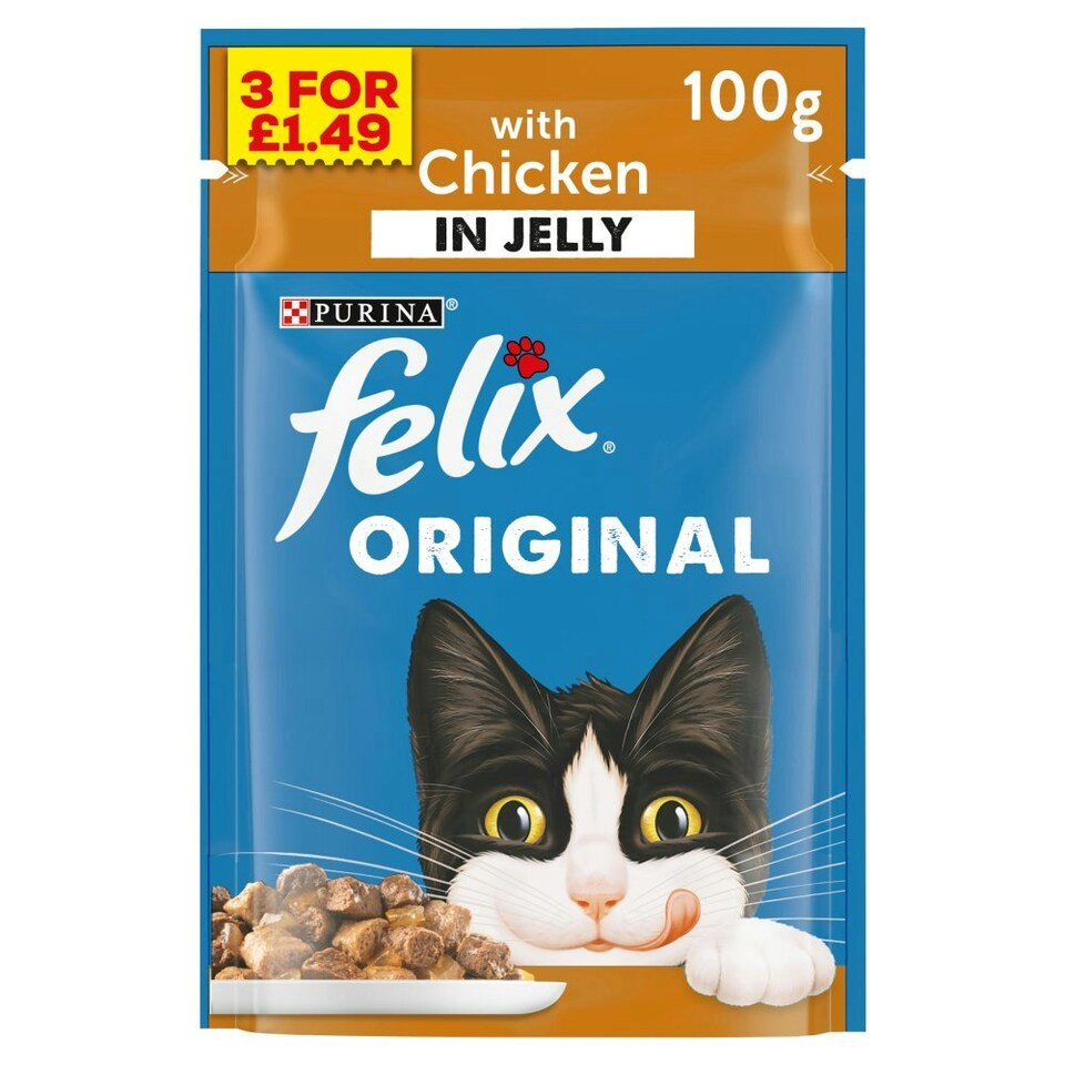 image 1 of Felix Original with Chicken in Jelly 100g (Pack of 20)