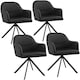 image 1 of Lounge Armchair Living Room Accent Chair 360 Swivel Slim Steel Legs Velvet Fabric | Black | black/black | 4