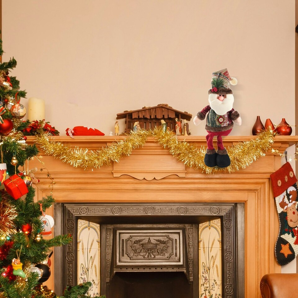 image 1 of Living and Home Santa Claus Standing Doll Plush Toy  Christmas Ornament