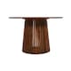 image 1 of Slatted 4 to 6 Seater Round Dining Table - Mango Wood - L120 x W120 x H76 cm | Multi
