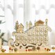 image 2 of HOMCOM Christmas Advent Calendar Light Up Sleigh w/ Countdown Drawer, Village