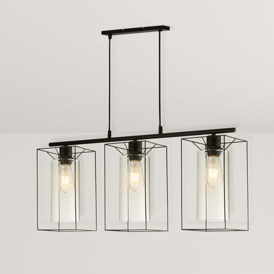 image 1 of BLACK FRAME 3LT BAR WITH CLEAR INNER GLASS