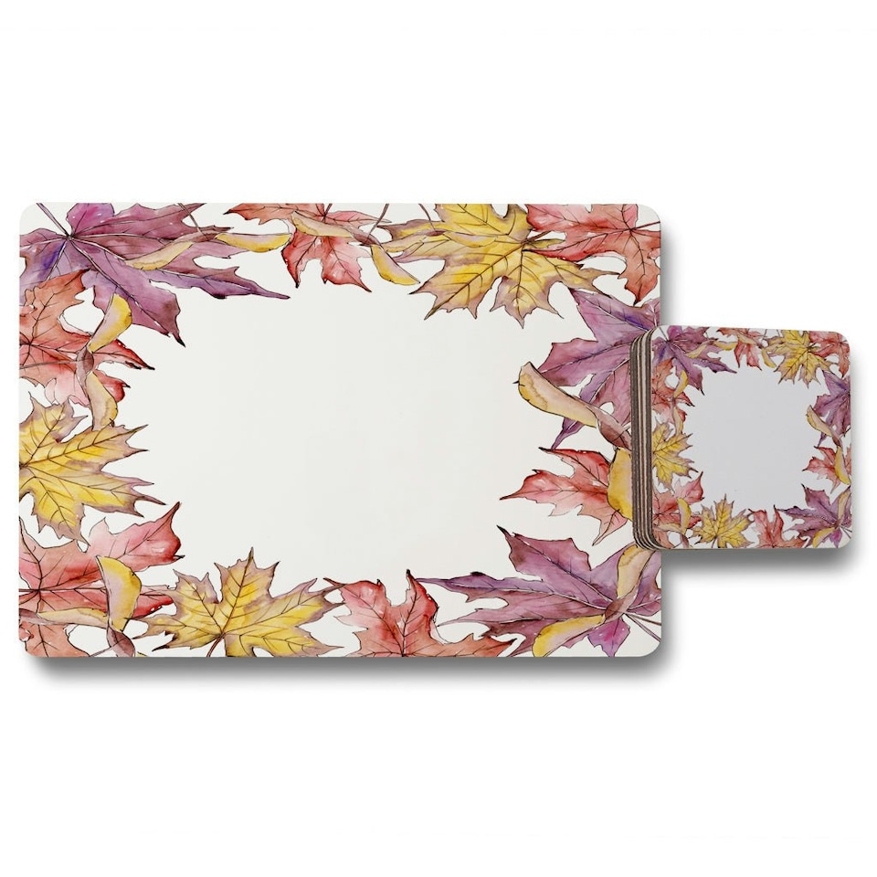 Gold & Purple Leaves (Placemat & Coaster Set)