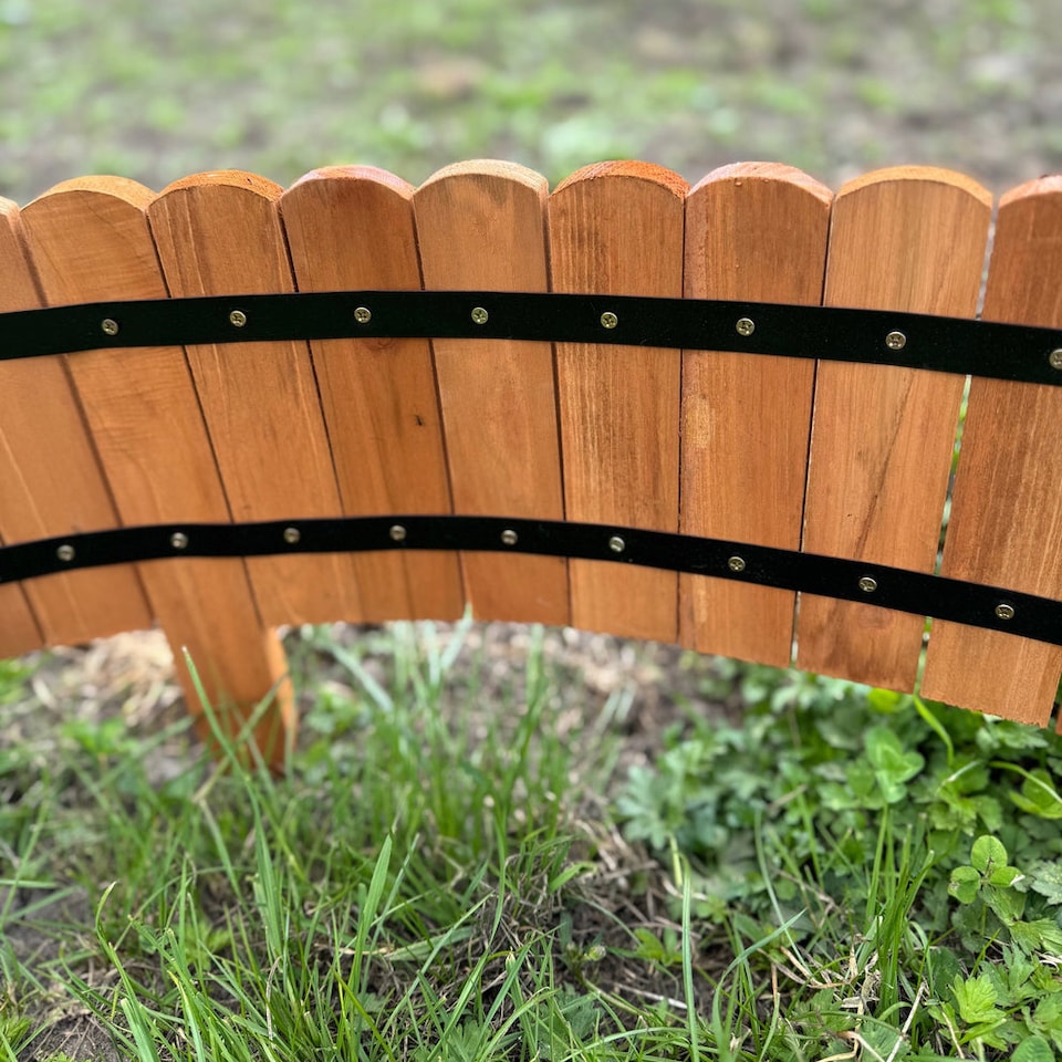 image 1 of Wooden Log Roll Style Garden Lawn Edging (70cm x 20cm) - 6 Panels