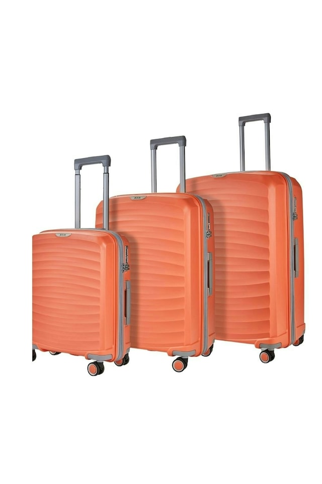 image 1 of Rock Sunwave 3 Piece Set Suitcases Peach | Orange | Large