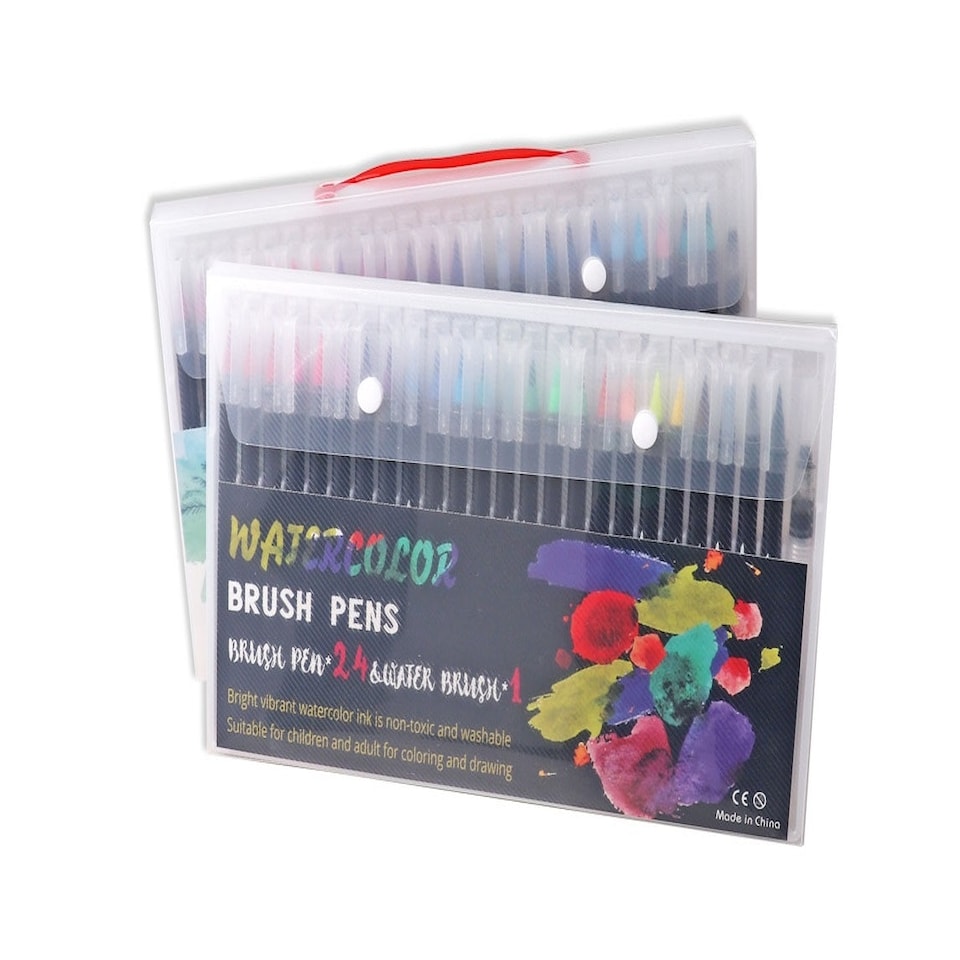 image 1 of Pack of 24 Watercolour Assorted Colour Brush Pens