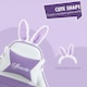 image 3 of Vinsetto Racing Style Gaming Chair with Footrest Removable Rabbit Ears, Purple