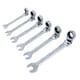 image 5 of 6pc Metric Flexible Ratchet Combination Spanner Wrench Set 8mm - 19mm