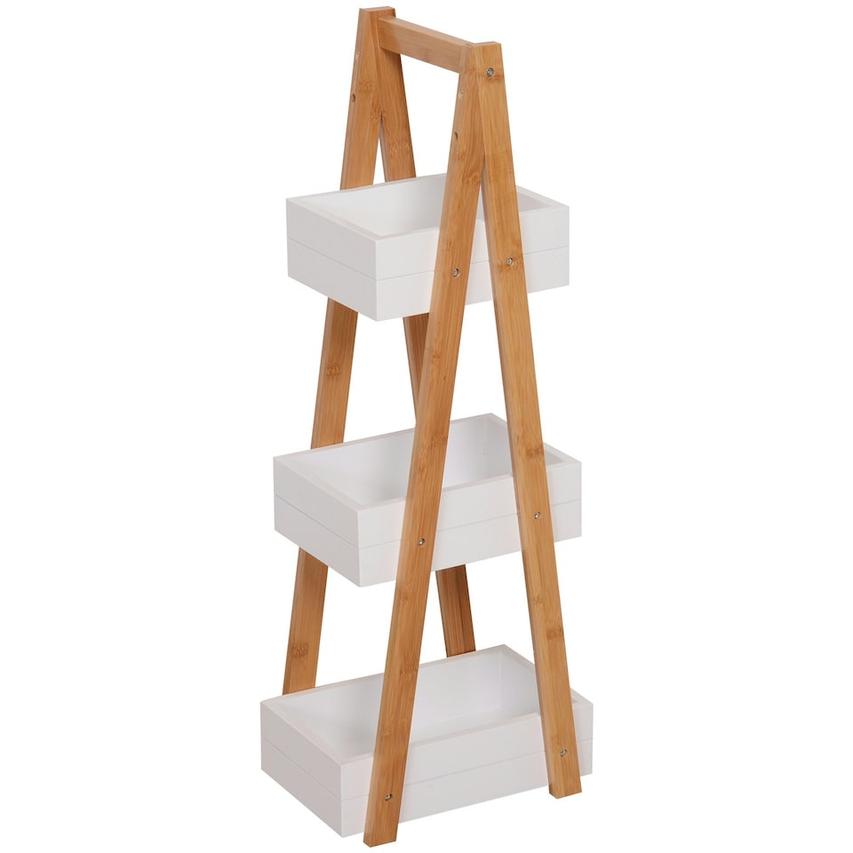 image 1 of HOMCOM  3 Tier A Frame Bathroom Shower Caddy Storage Unit Shelving Organizer