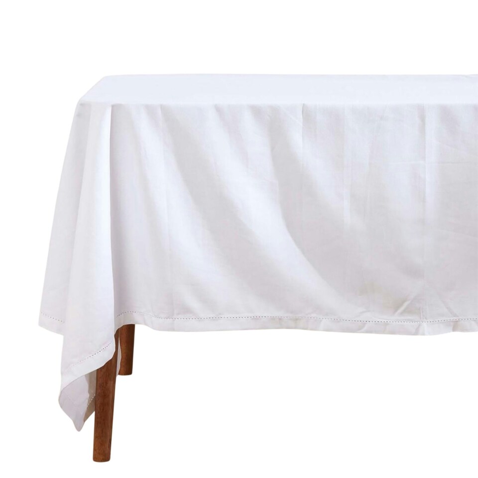 image 1 of Homescapes White Tablecloth - 178 x 300 cm White