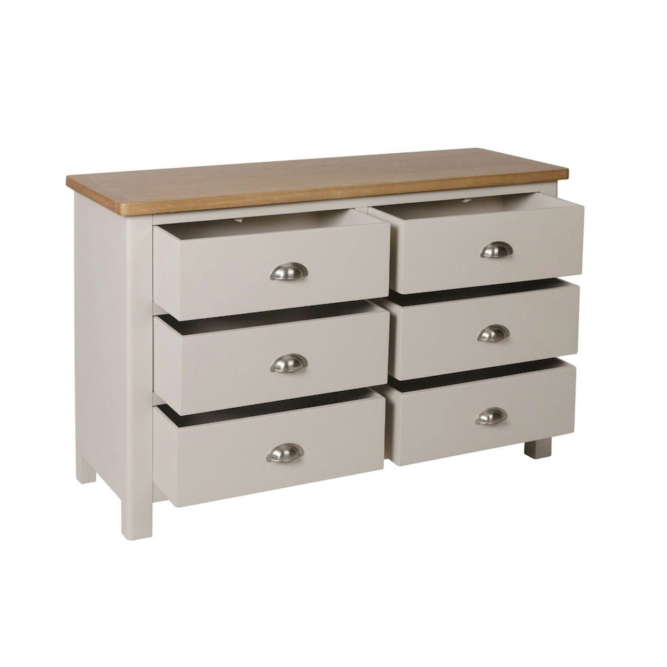 image 1 of Ramsgate Chest of 6 Drawers Storage Organiser Unit Bedroom Furniture Solid Wood Grey | 6 Drawers