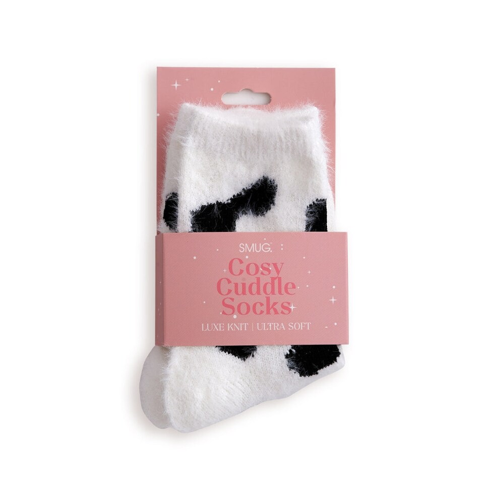 image 1 of SMUG Cosy Cuddle Socks - Cow Print