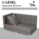 image 6 of Outsunny Rattan Garden Sofa Set Storage Table Wicker Patio Lounger 4-Seater Grey