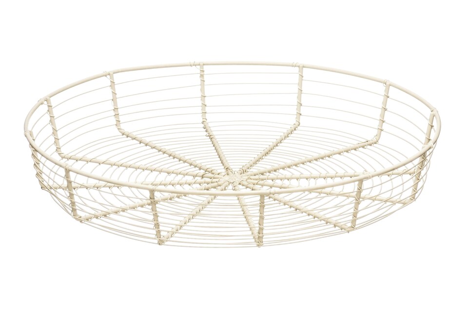 image 1 of Interiors By Premier Chic Cream Wire Bread Basket, Rustic Design Wire Bread Basket For Dining Table, Durable Round Wire Basket