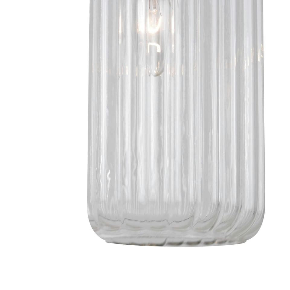 image 1 of First Choice Lighting Set of 2 Fluted Glass Design Pendant Fitting Finished with Clear Glass and Bronze Effect Colour Bronze | Clear