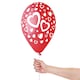 image 2 of Double Hearts Red & White Latex Balloons 33cm / 13 in - Pack of 6