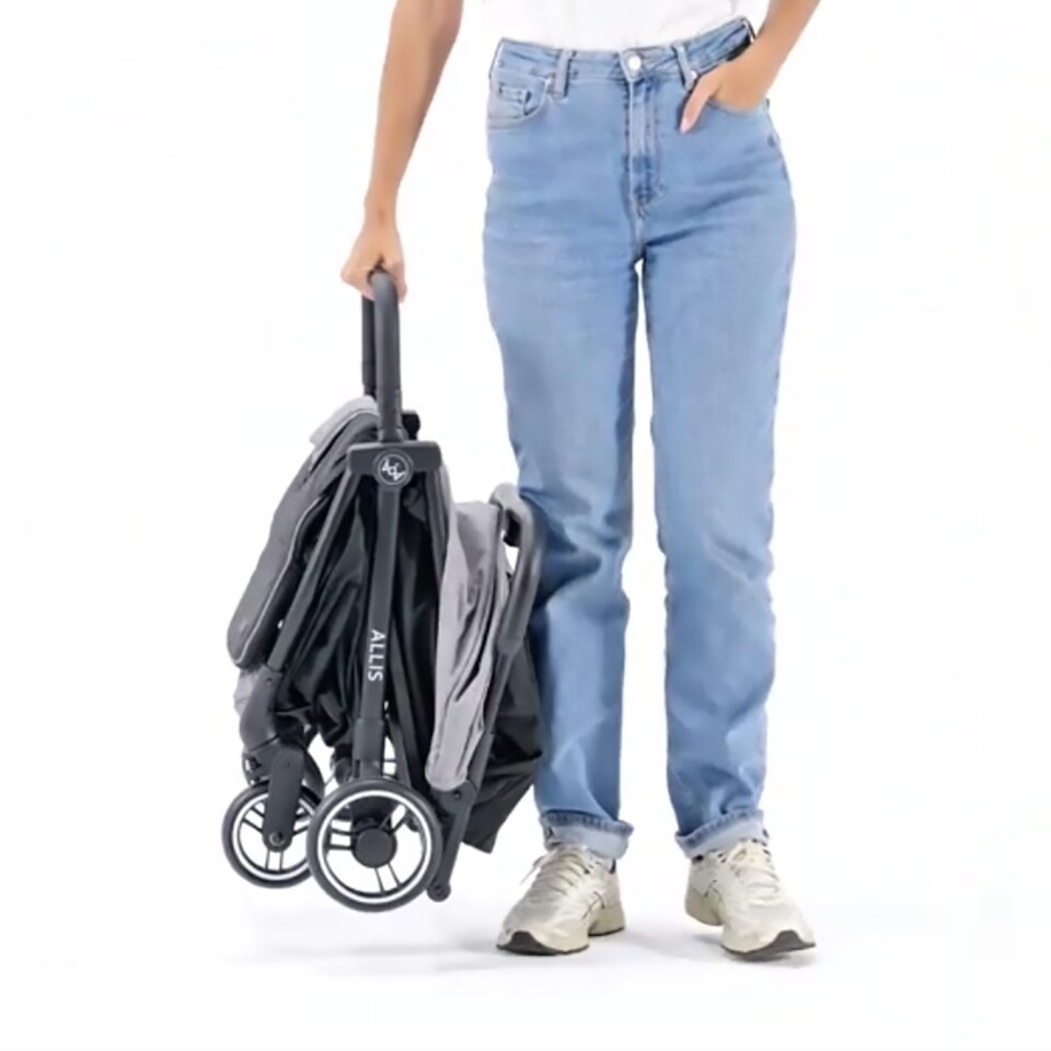 image 1 of Allis Baby Flick Auto-Fold Stroller - Lightweight Foldable Pushchair - For Newborns to up to 22kg | Black | Black | One Size | 1