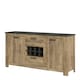 image 2 of Rapallo 2 Door 2 Drawer Sideboard with Wine Rack in Chestnut and Matera Grey