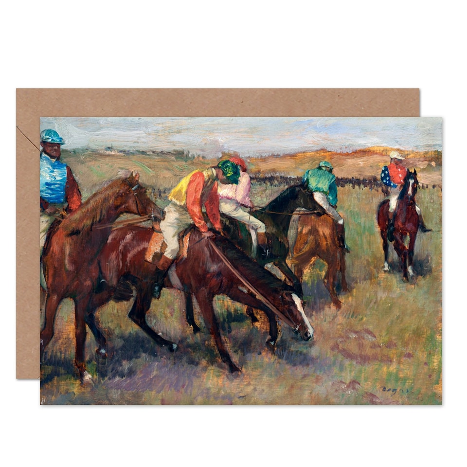 image 1 of Edgar Degas Before The Race C1882 Painting Fine Art Art Card