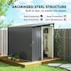 image 3 of Outsunny 7 x 5FT Garden Shed w/ Foundation Lean to Metal Tool Shed Dark Grey 