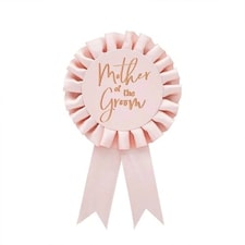 Rose Gold Mother of the Groom Rosette Hen Party Badge 20cm
