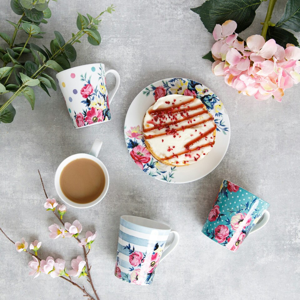 image 1 of Mikasa Clovelly Porcelain 330ml Nautical Conical Mug | Blue