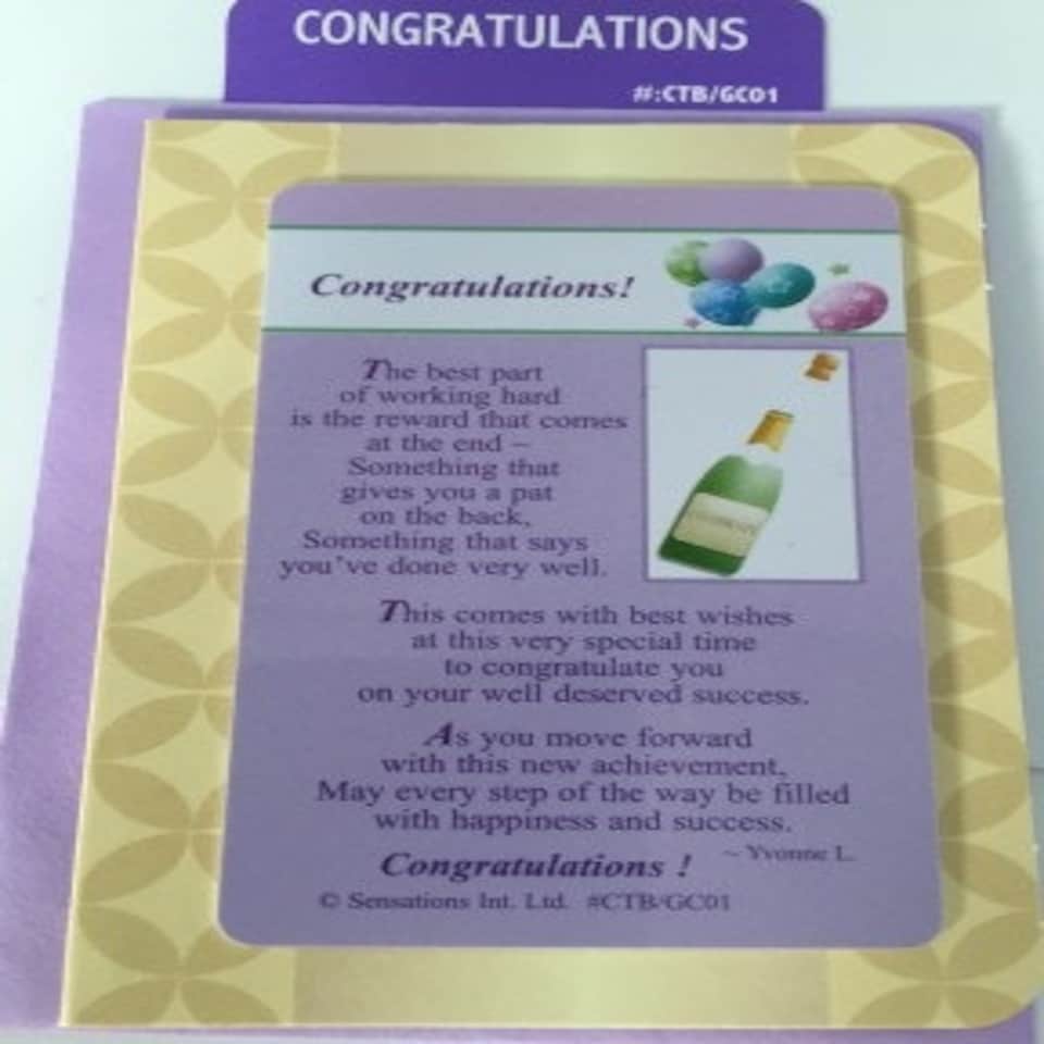 image 1 of Congratulations... (Sentimental Keepsake Wallet / Purse Card)...