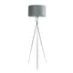 image 4 of ValueLights Camden Chrome Tripod Floor Lamp Grey Velvet Shade & Bulb | Grey