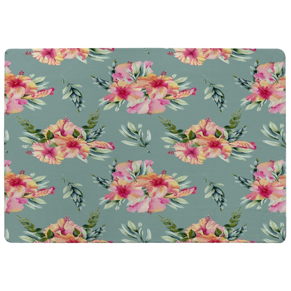 image 1 of Pink Flowers (Rug) Pink | Small: 60x110cm