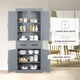 image 5 of Yaheetech Tall Pantry Cupboard with Doors and Adjustable Shelves Grey | Dark Grey