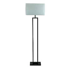 Walsten Black Floor Lamp with Grey Shade