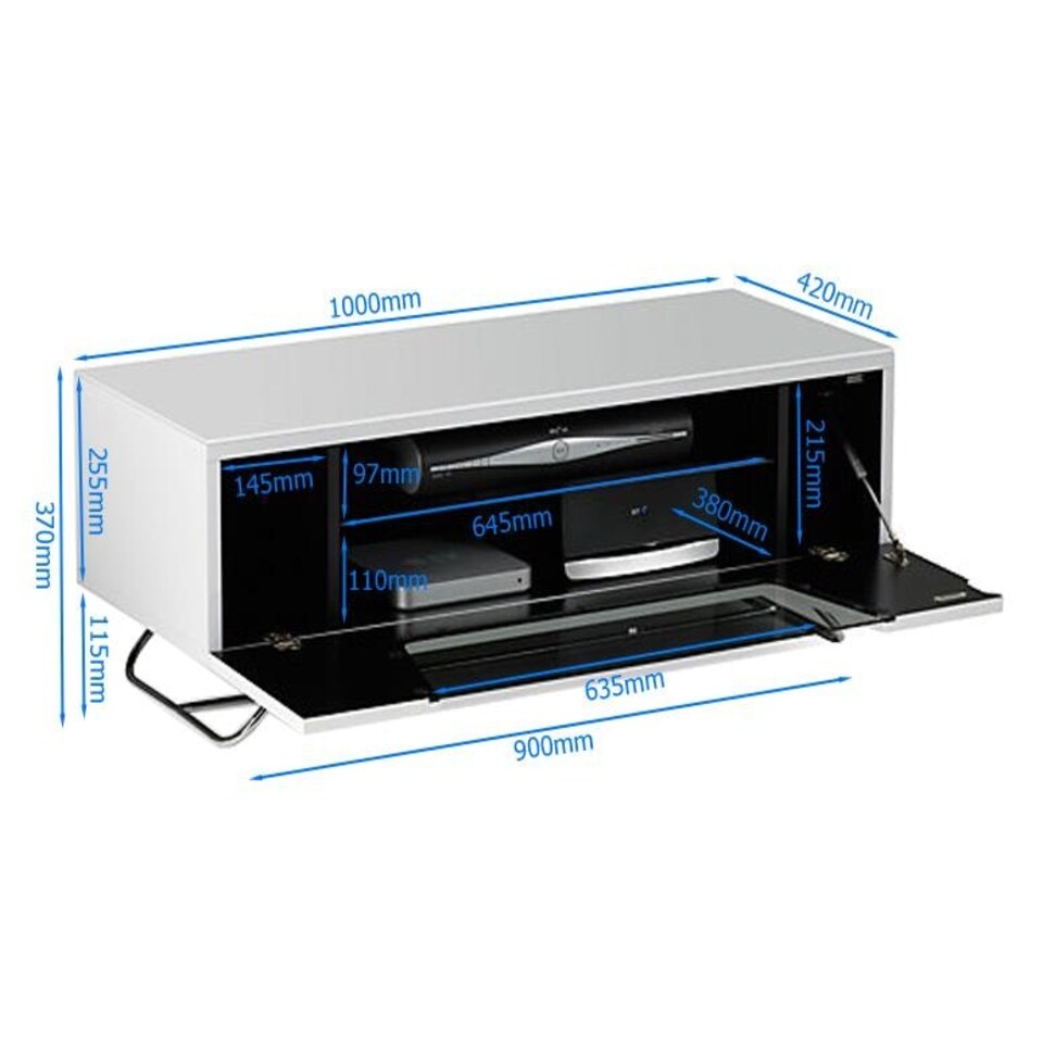 image 1 of Chromium TV-Stand with 1 Flap White CRO2-1000CB-WHT White | White