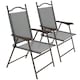 image 1 of Outsunny Folding Chairs Set, Breathable Mesh Fabric Seat, Grey