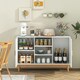 image 8 of COSTWAY 120CM Sideboard Buffet Cabinet w/3 Open Shelves White