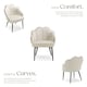 image 4 of Accent Chair Hellen - velvet cover, padded, extra-wide shell-shaped backrest - per piece Cream | Cream/Black